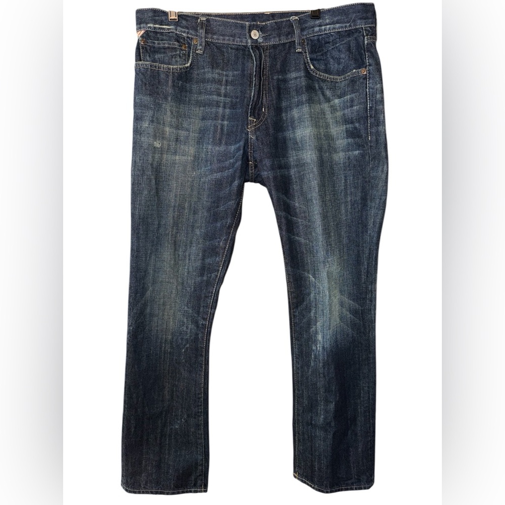 Ralph Lauren Denim & Supply Slouch Jeans Whiskering Marble Flag Patch Mens 36x30